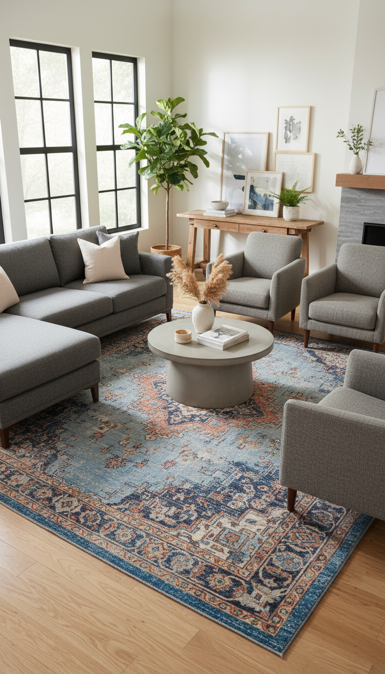 Anchor the Space with an Area Rug