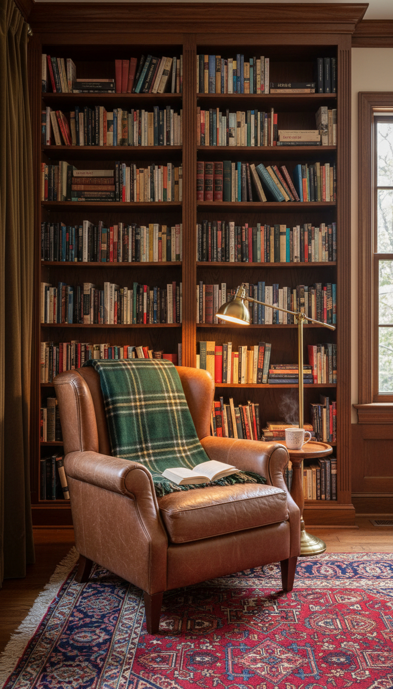 4. The Bookshelf-Backed Haven