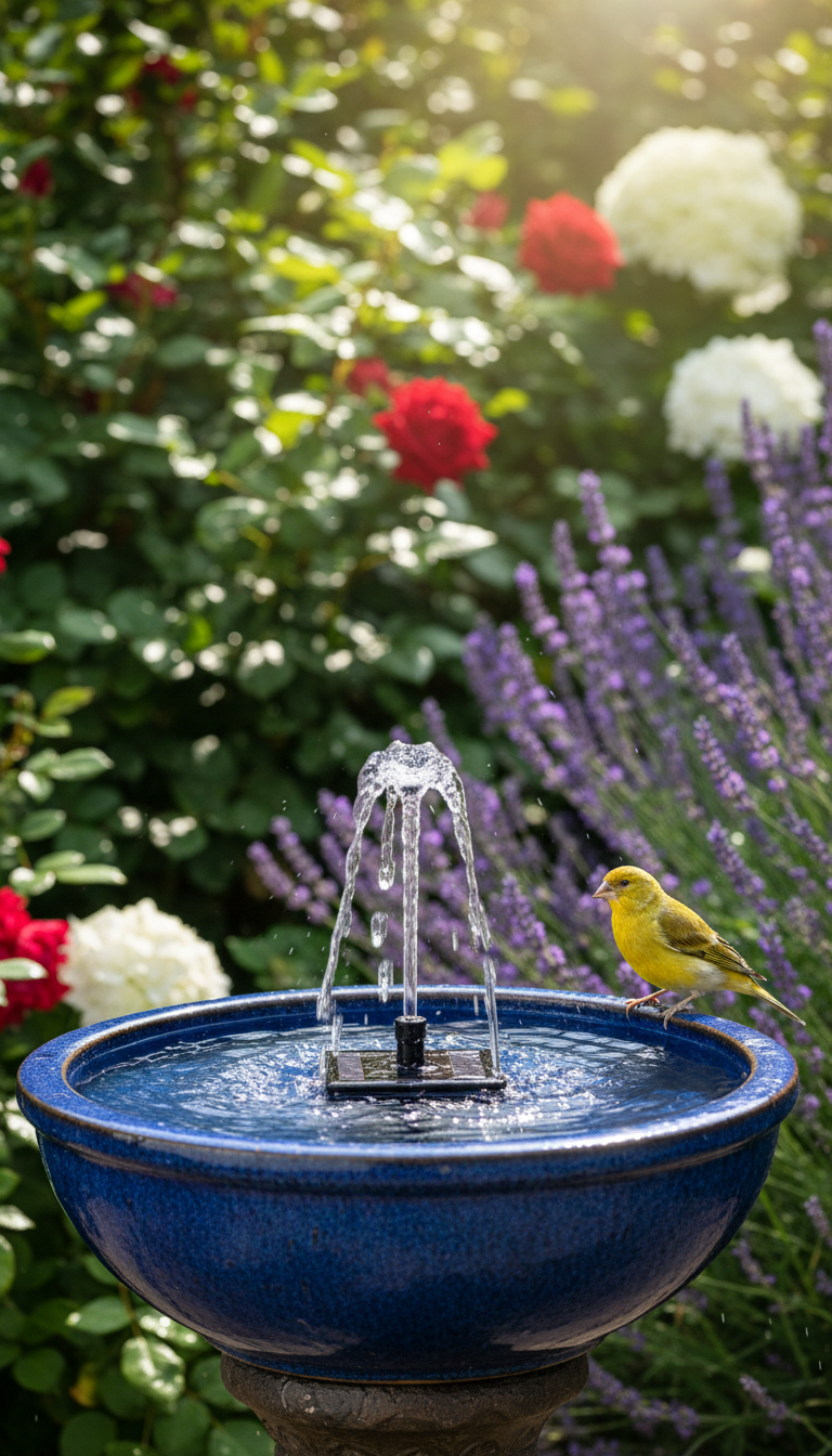6. The Eco-Friendly Solar-Powered Fountain