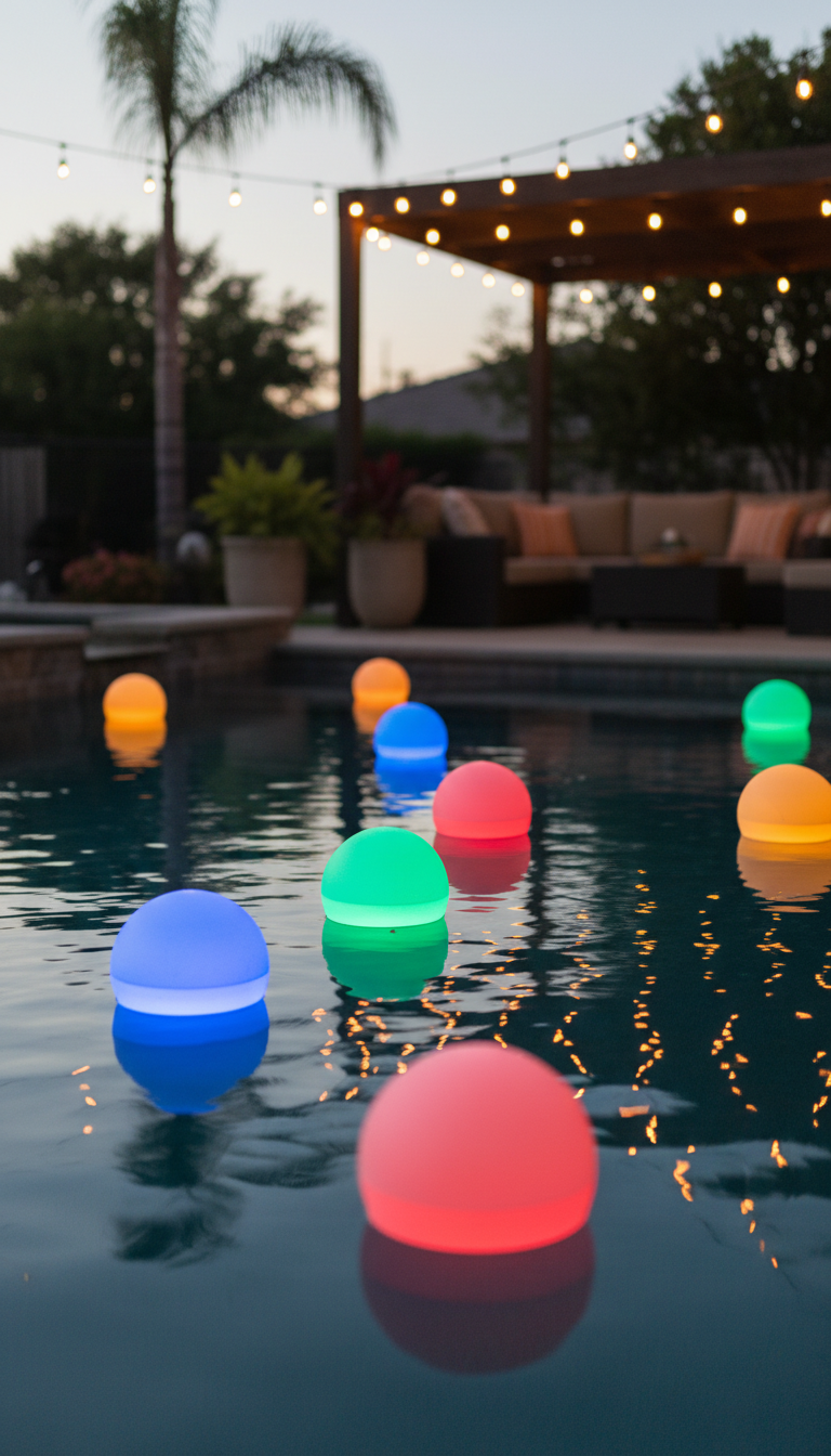 2. Solar-Powered Floating LED Globe Lights