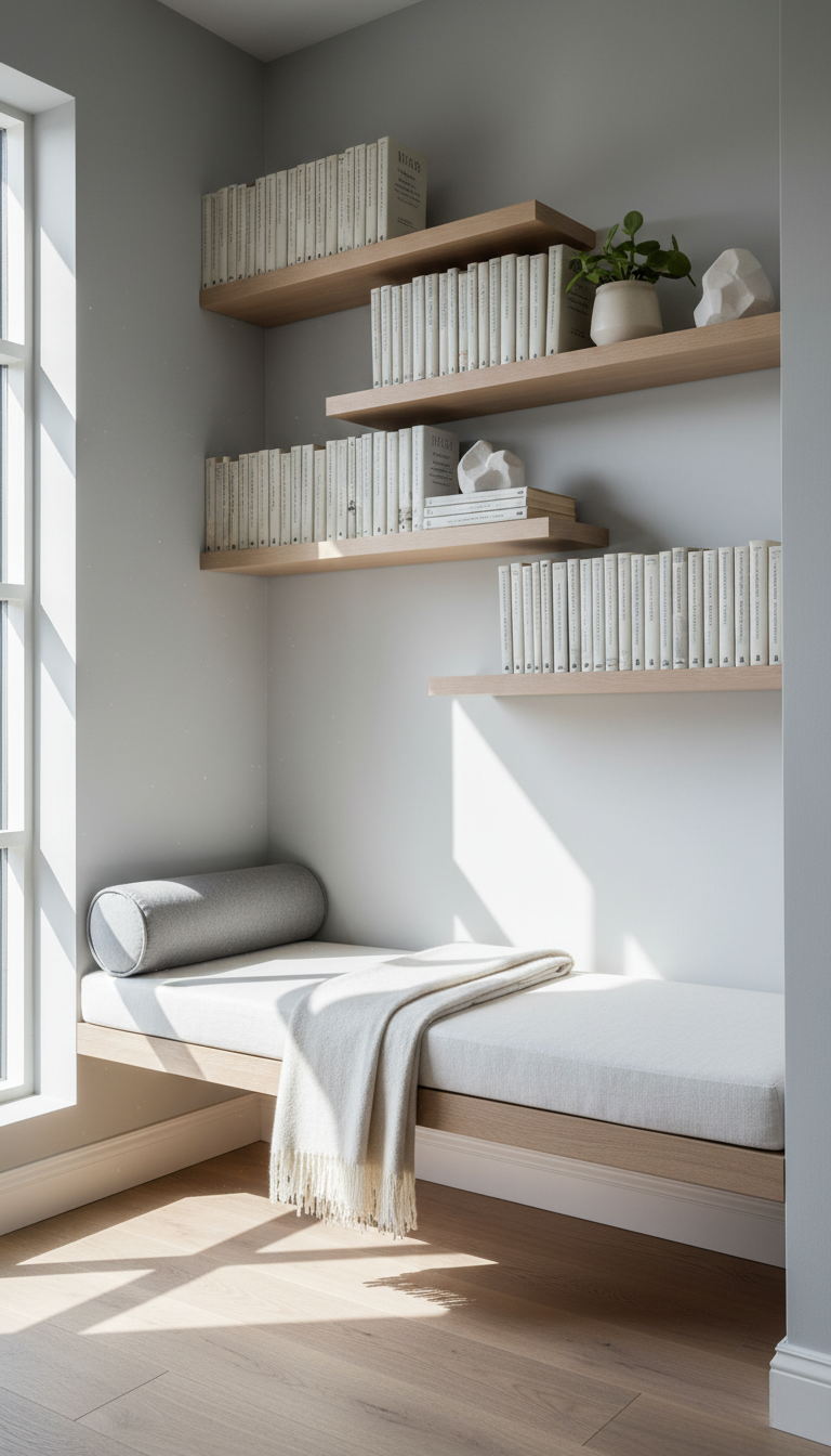 6. The Floating Shelf & Bench Nook