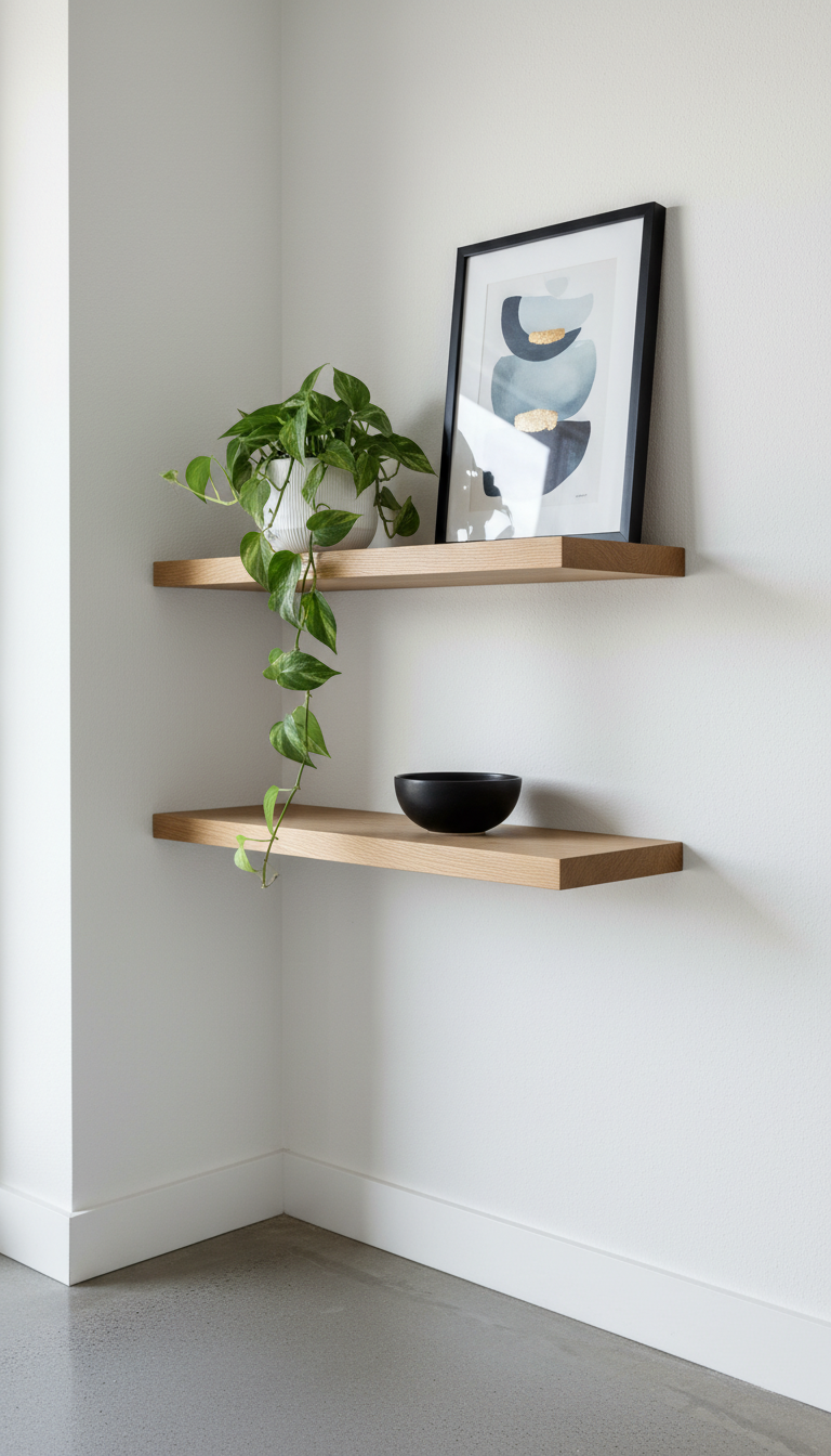 7. Utilize Floating Shelves in Small Spaces