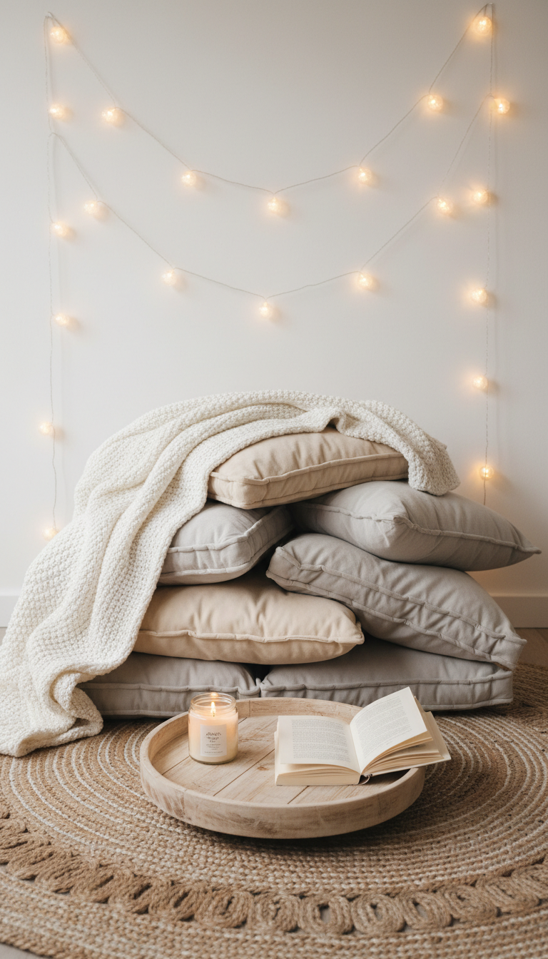 5. The Minimalist Floor Cushion Corner