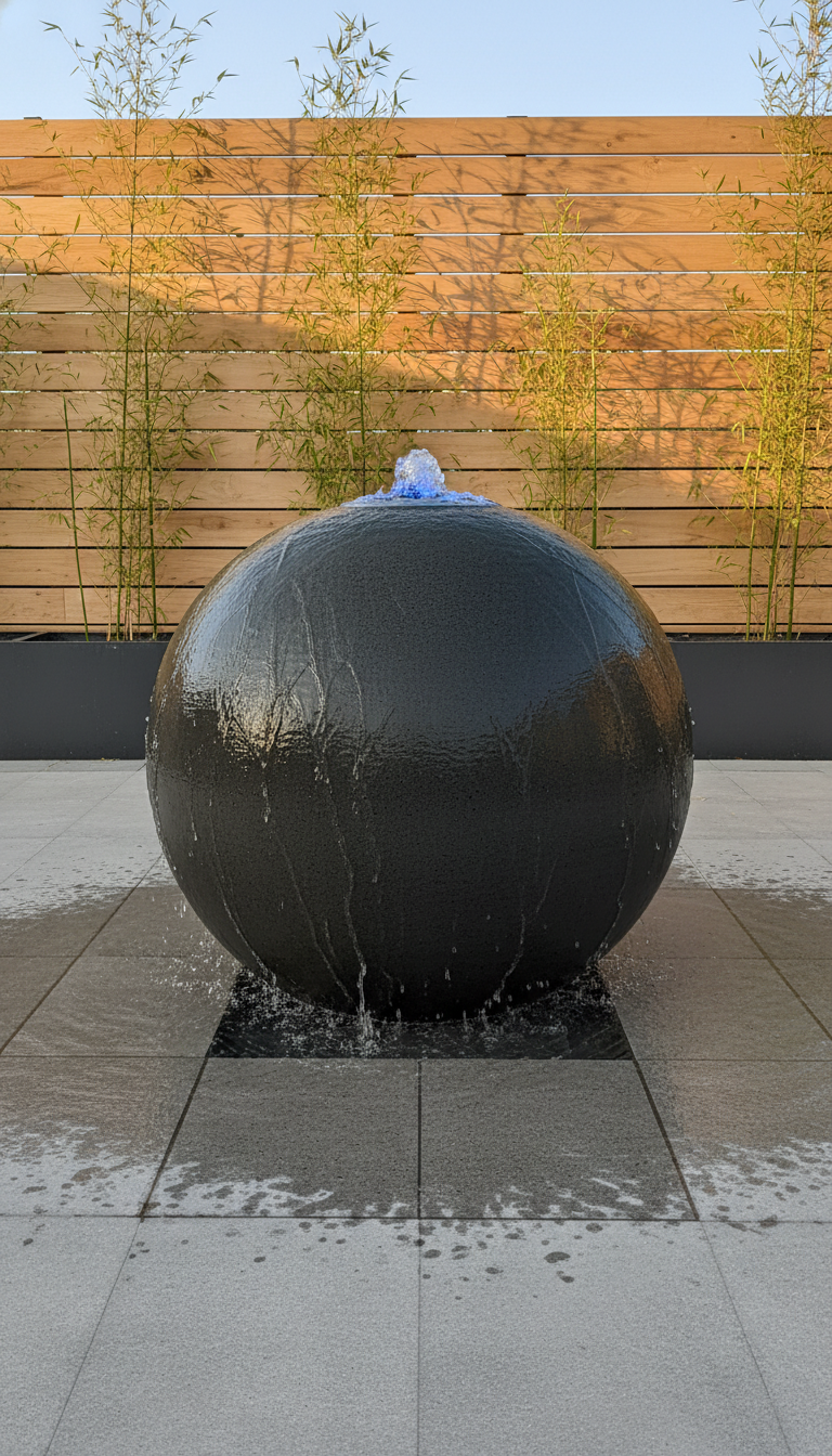 2. The Modern Sphere Fountain for a Minimalist Vibe