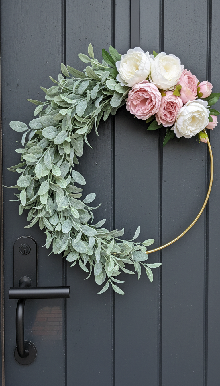 4. Hang a Fresh, Modern Spring Wreath