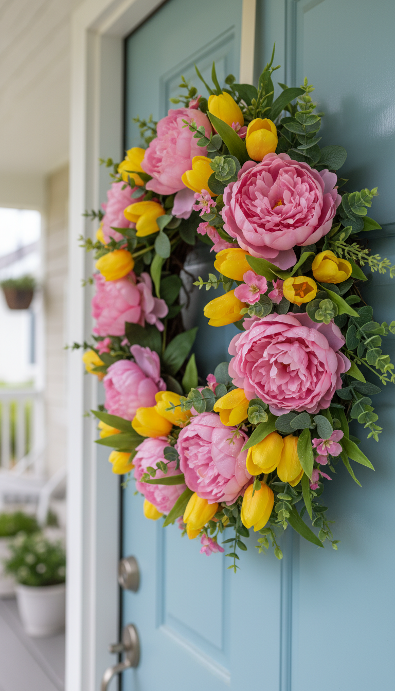 1. Make a Statement with a Lush Spring Wreath