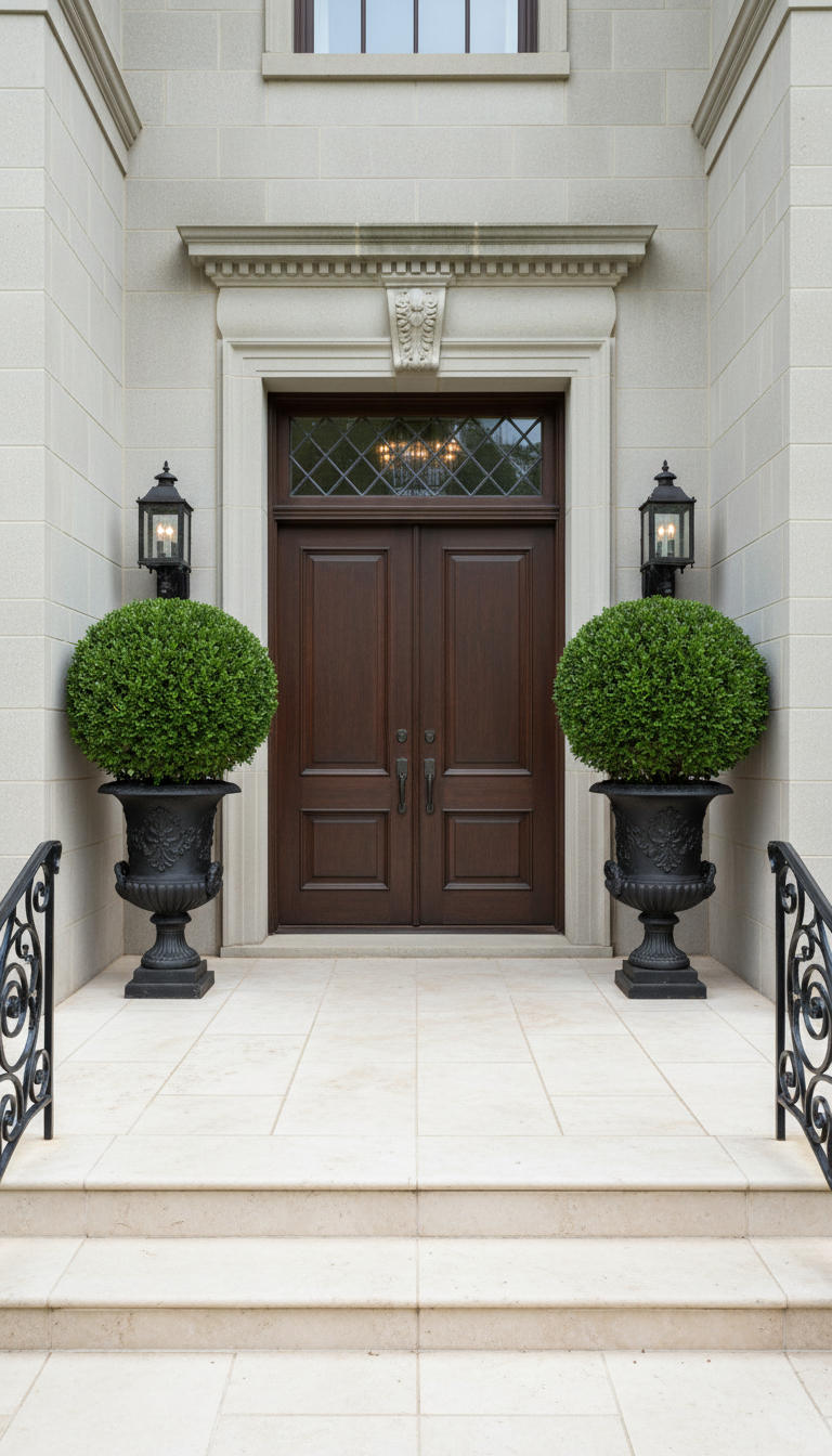 6. Add Elegance with Symmetrical Planters
