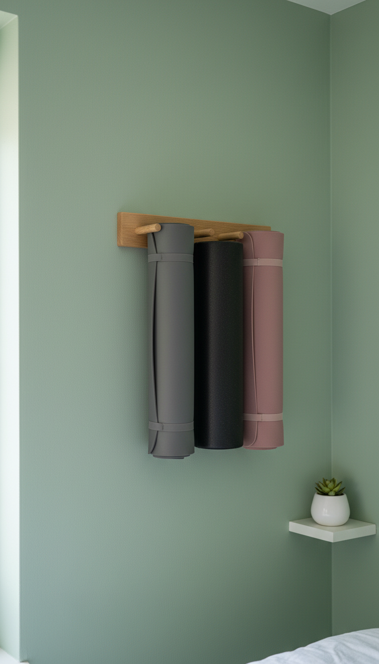 5. The Vertical Yoga Mat & Foam Roller Rack