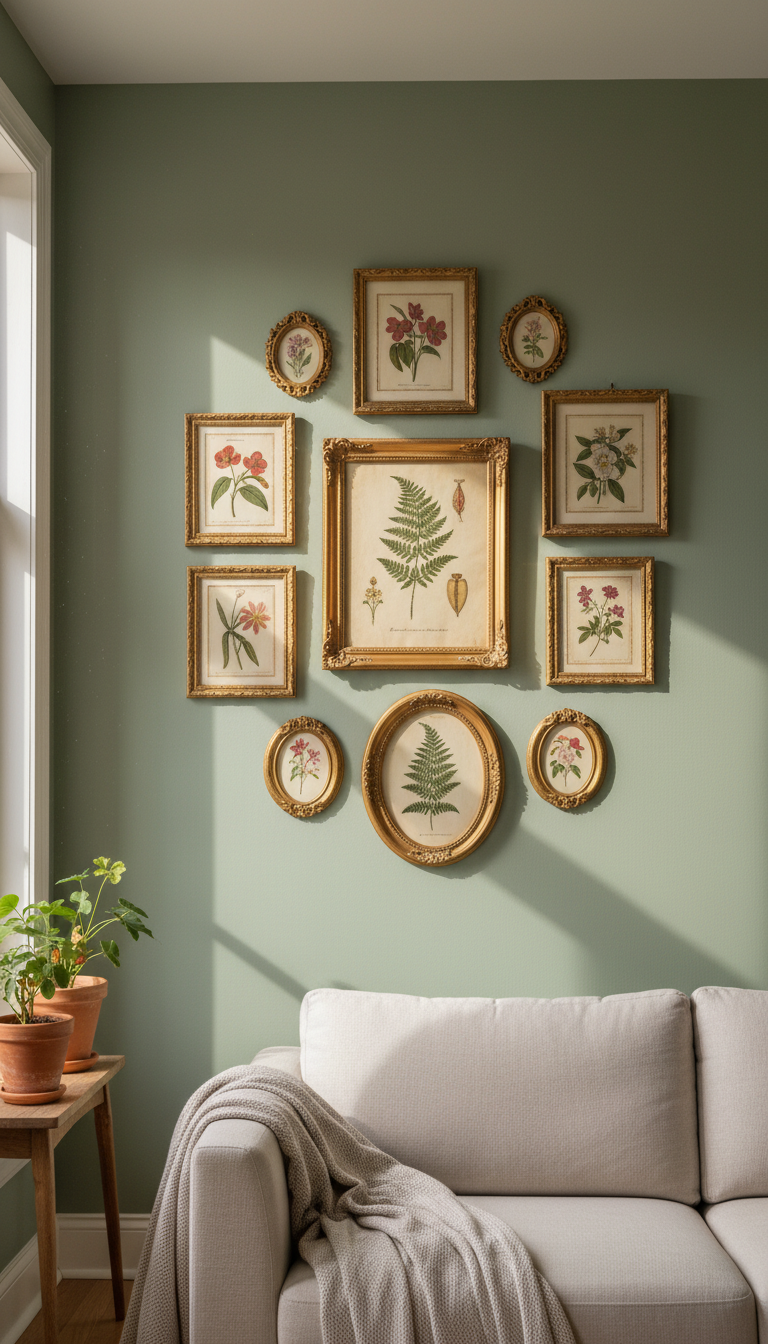 1. Curate a Wall of Antique Botanical Prints