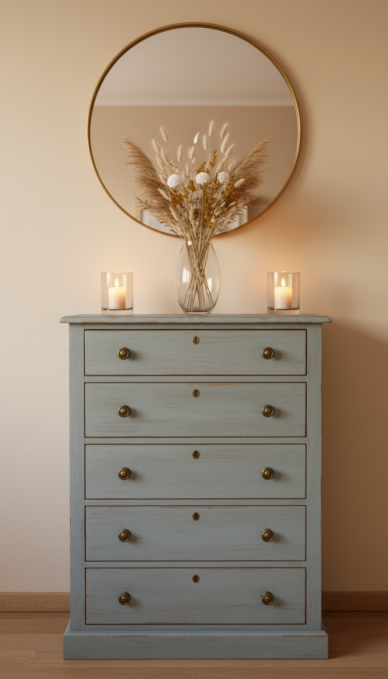 11. Incorporate an Antique or Distressed Dresser