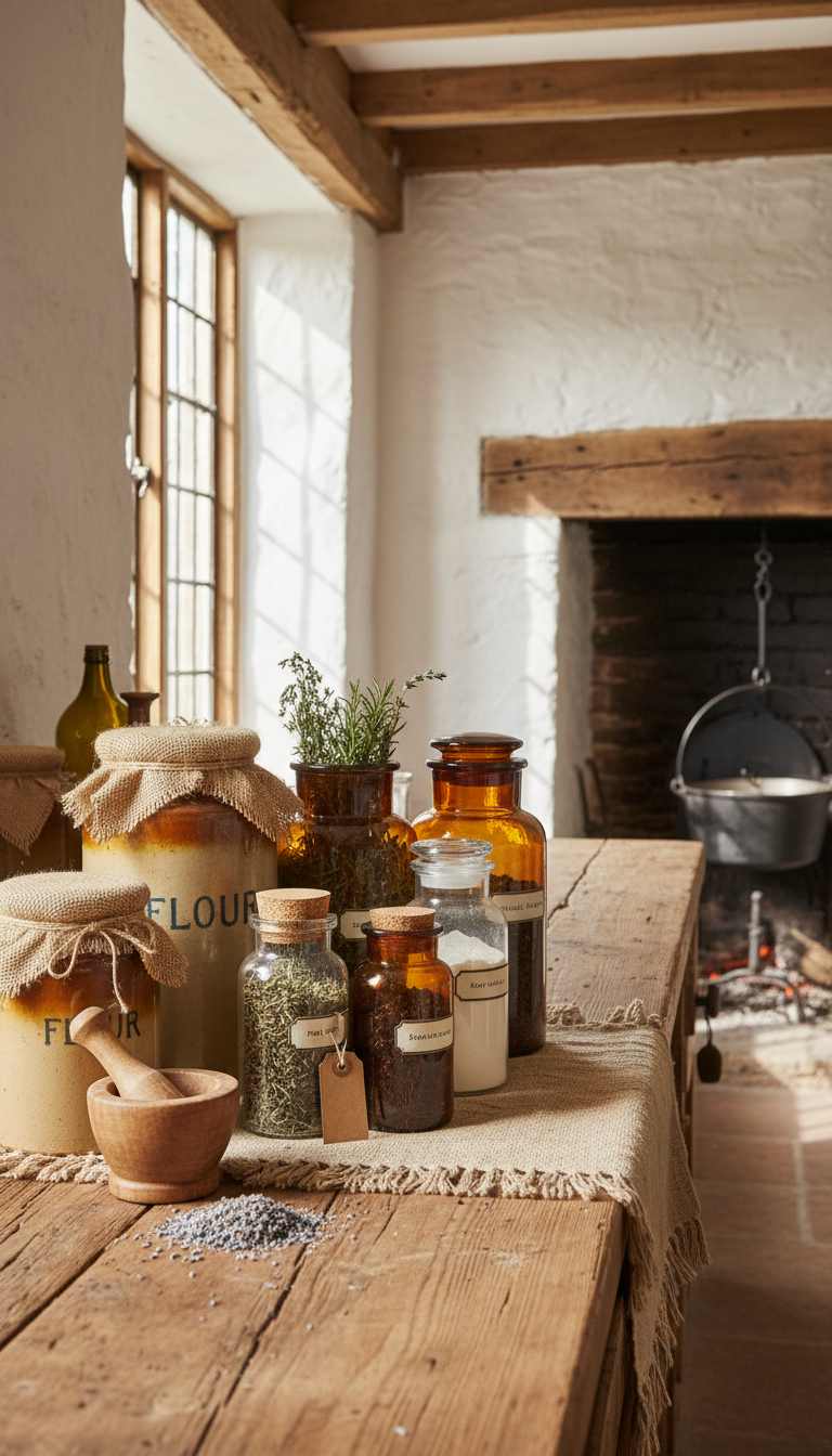 3. Use Apothecary Jars and Antique Crocks for Storage