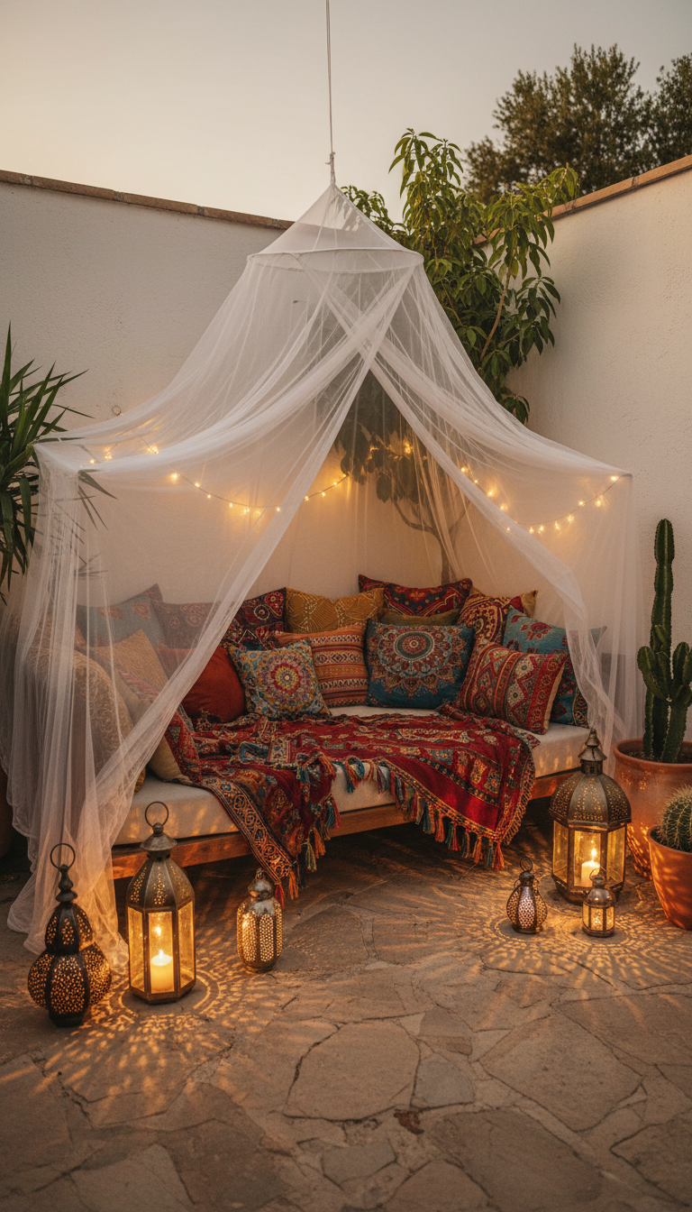 8. The Bohemian Mosquito Netting Canopy