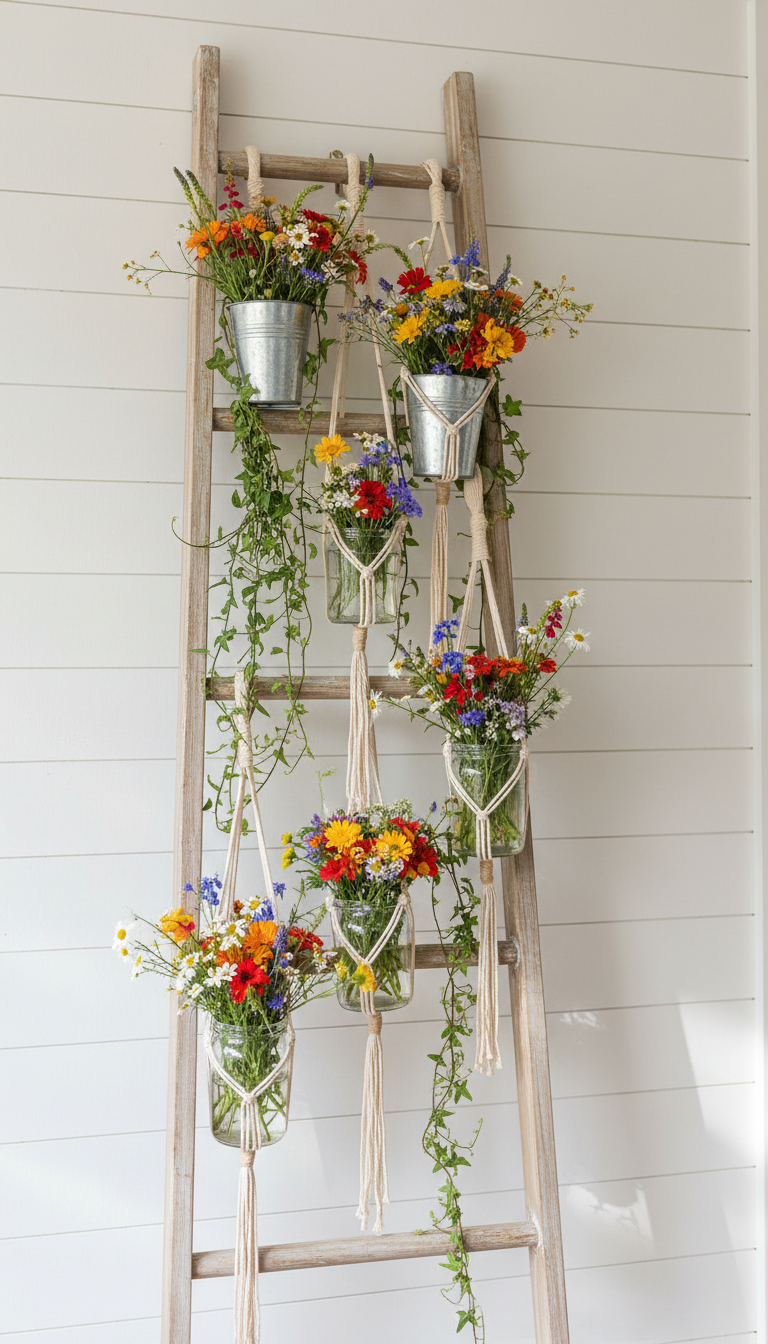 3. The Boho Chic Ladder Display