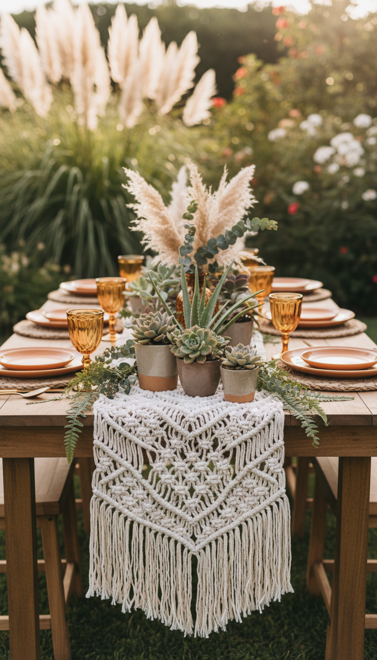 2. Boho Chic with Macramé and Earthy Tones