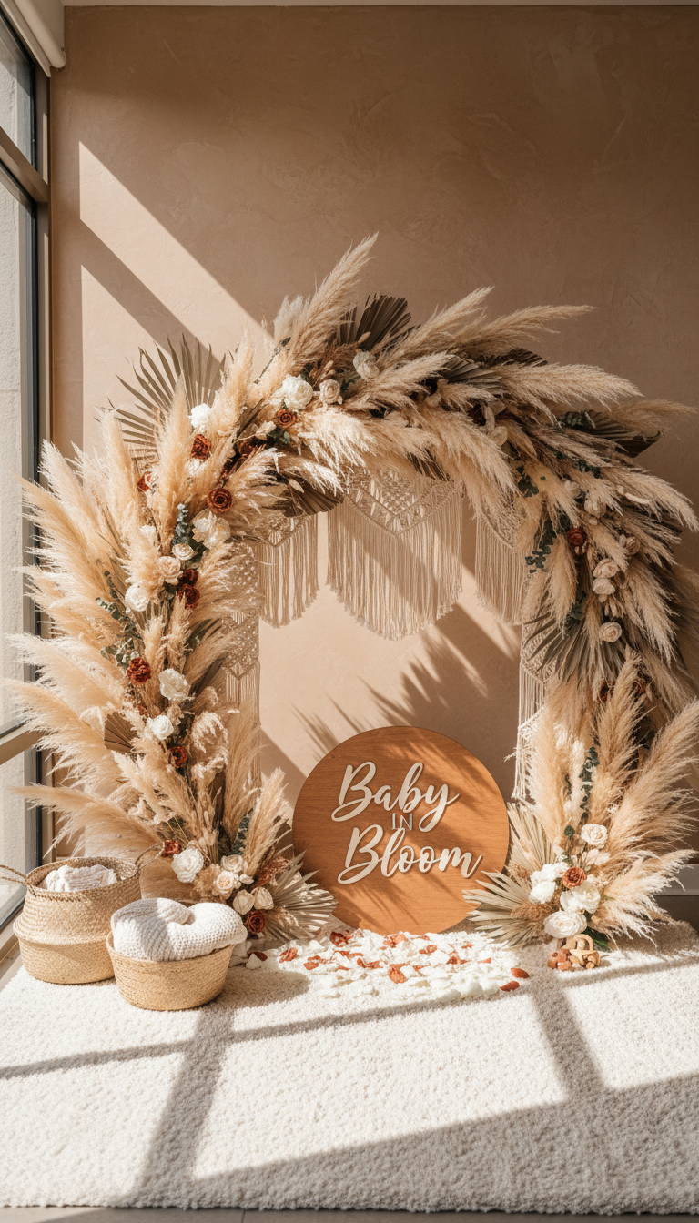 2. The Modern Boho Pampas Wall