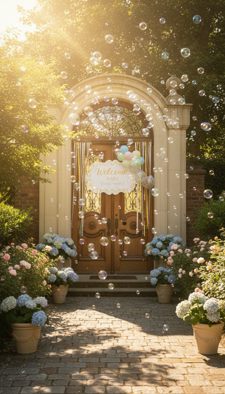 8. A Whimsical Bubble Machine Entrance