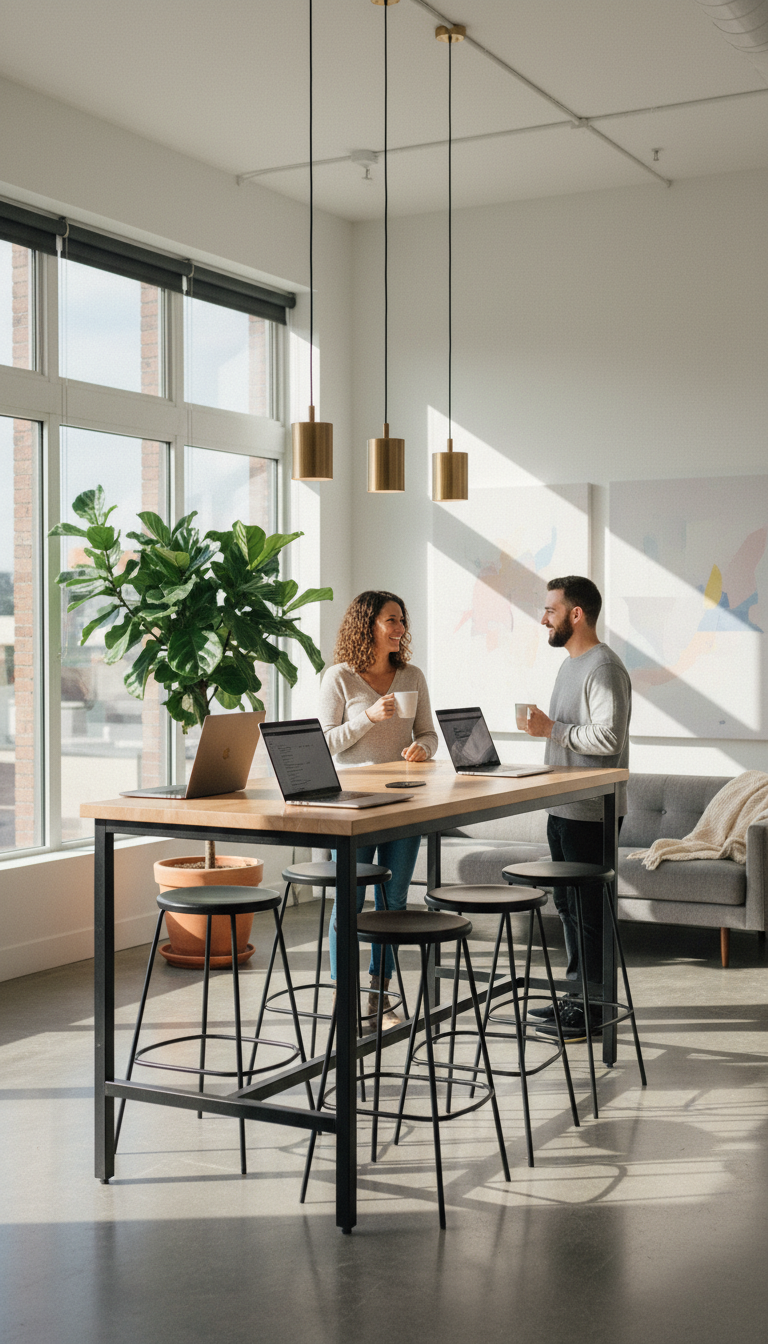 3. High-Top Tables for Casual Collaboration