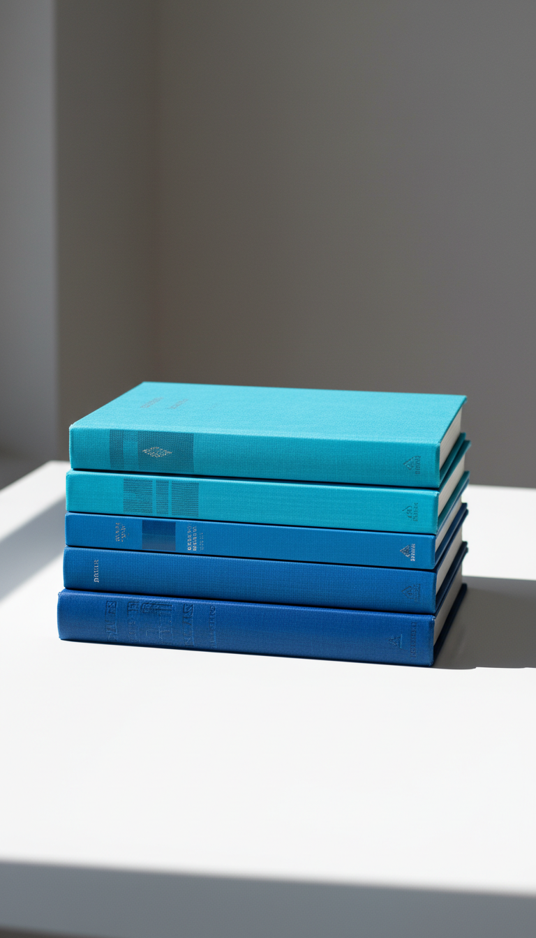 7. Color-Coded Book Stacks for a Modern Vibe