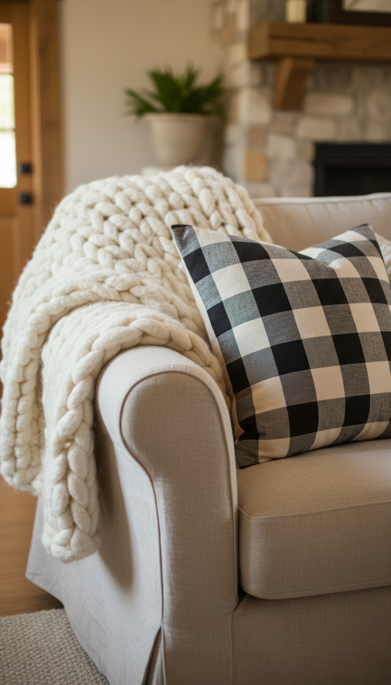 4. Layer Cozy and Natural Textiles