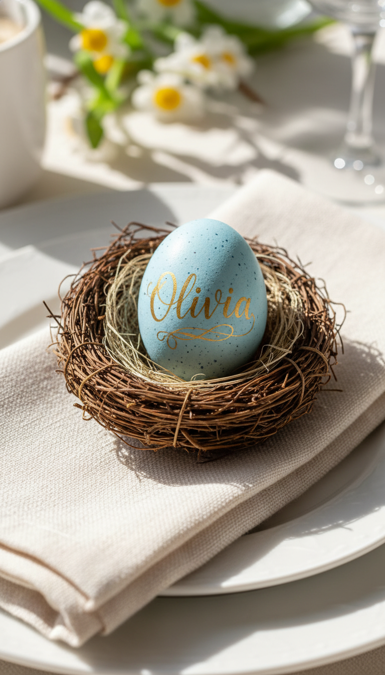 7. Personalize with DIY Egg Place Cards