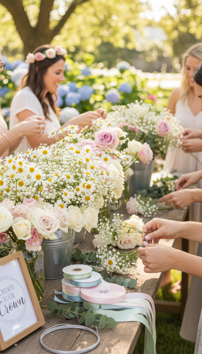 6. Interactive DIY Flower Crown Station
