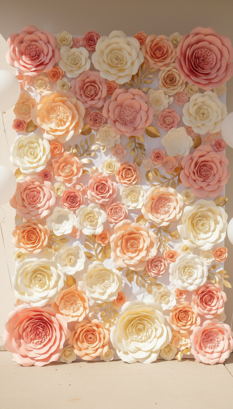 5. Whimsical DIY Paper Flower Wall