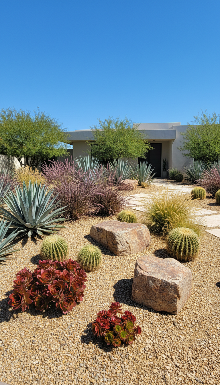 14. Embrace Low-Maintenance Xeriscaping