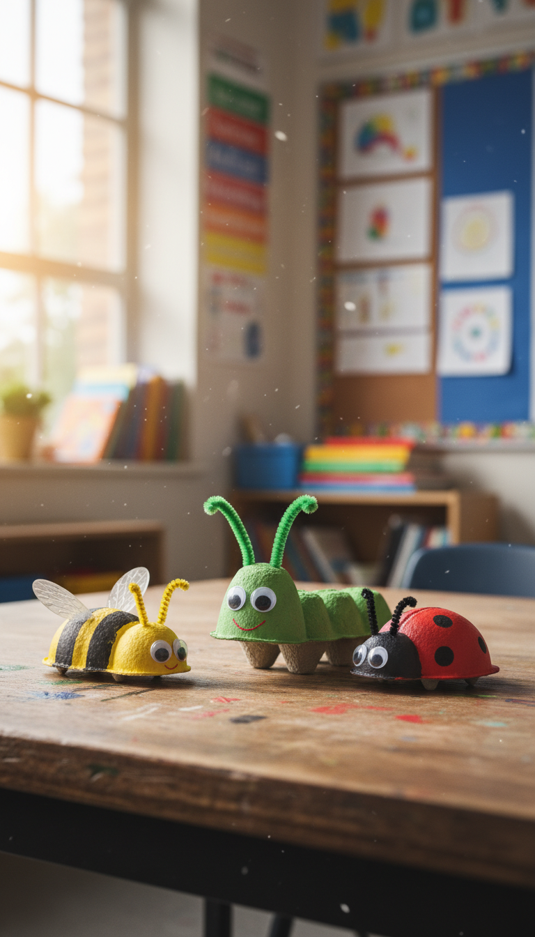 4. Egg Carton Garden Bugs