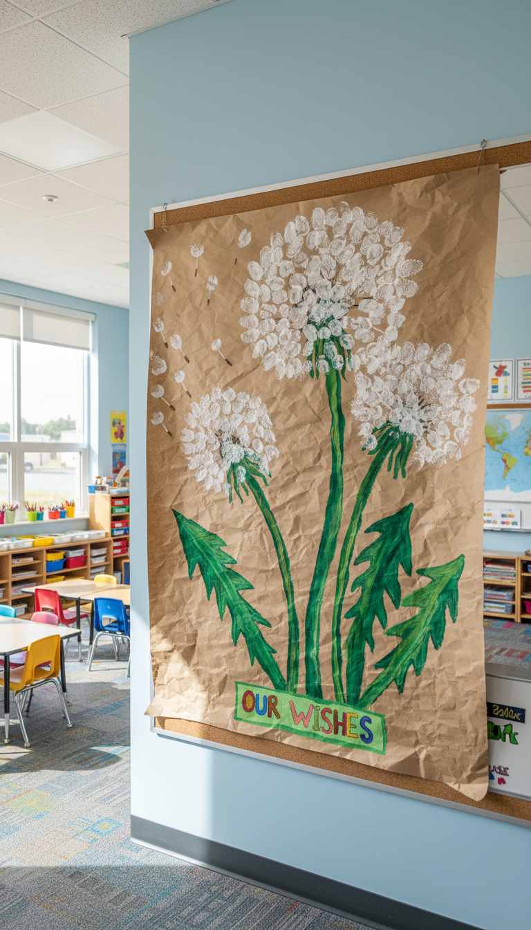 9. Fingerprint Dandelion Art Wall