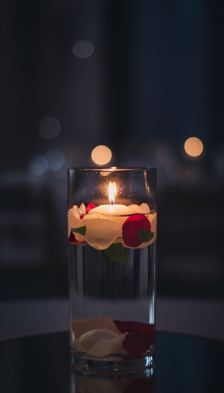 6. Ethereal Floating Candles and Petals