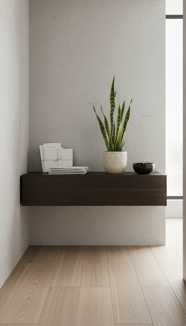2. Opt for a Floating Console or Shelf