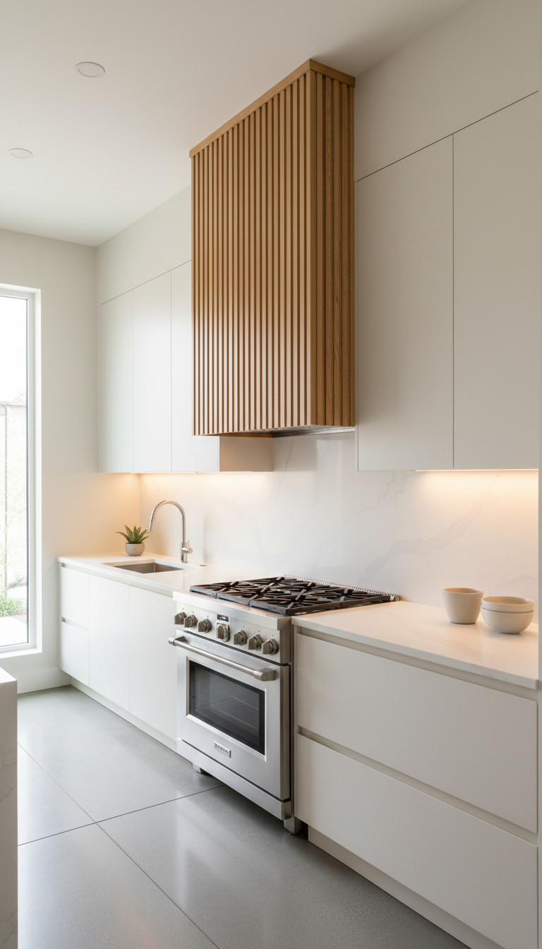 6. The Fluted Wood Hood: Modern Texture