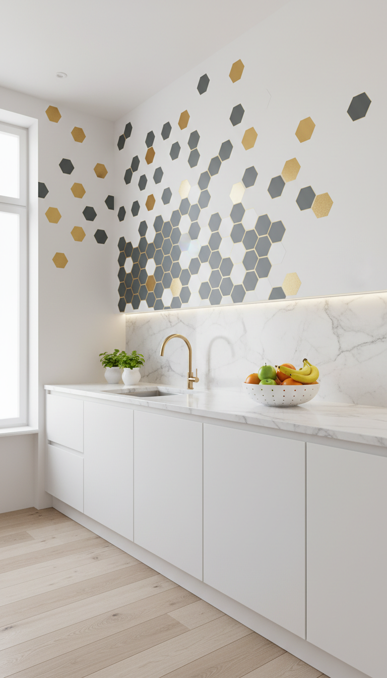 4. Modern Geometric Honeycomb Pattern