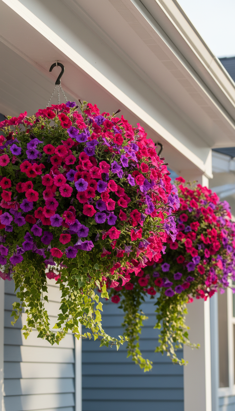 10. Add Height with Hanging Baskets