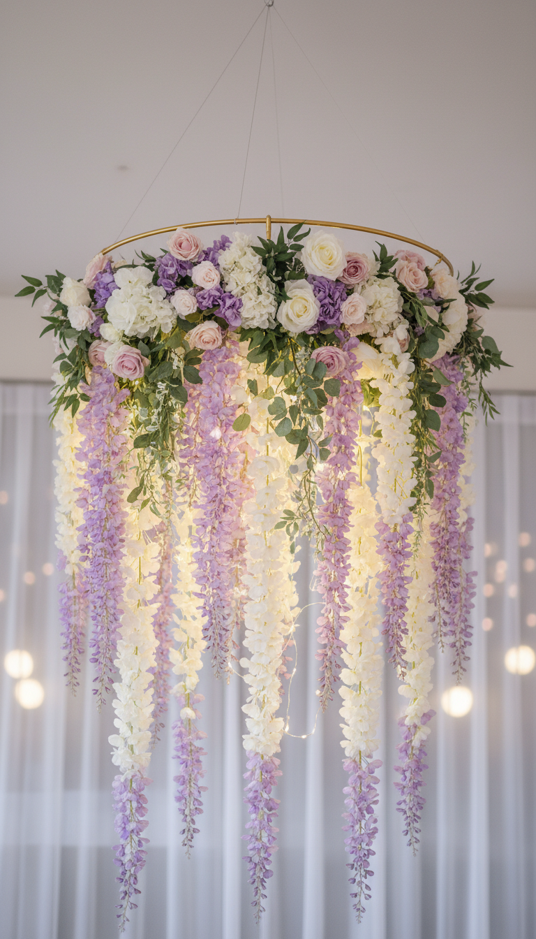 3. Ethereal Hanging Floral Installation