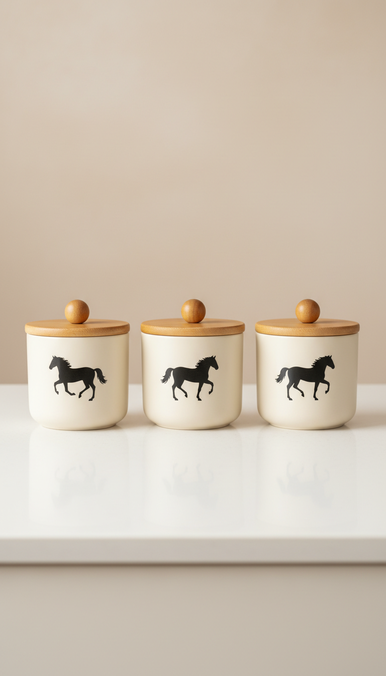 9. Horse Silhouette Canister Set