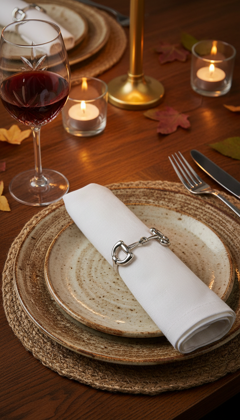 6. Classy Horsebit Napkin Rings