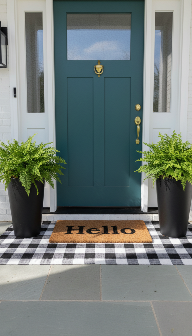 1. Start with a Stylish Layered Doormat