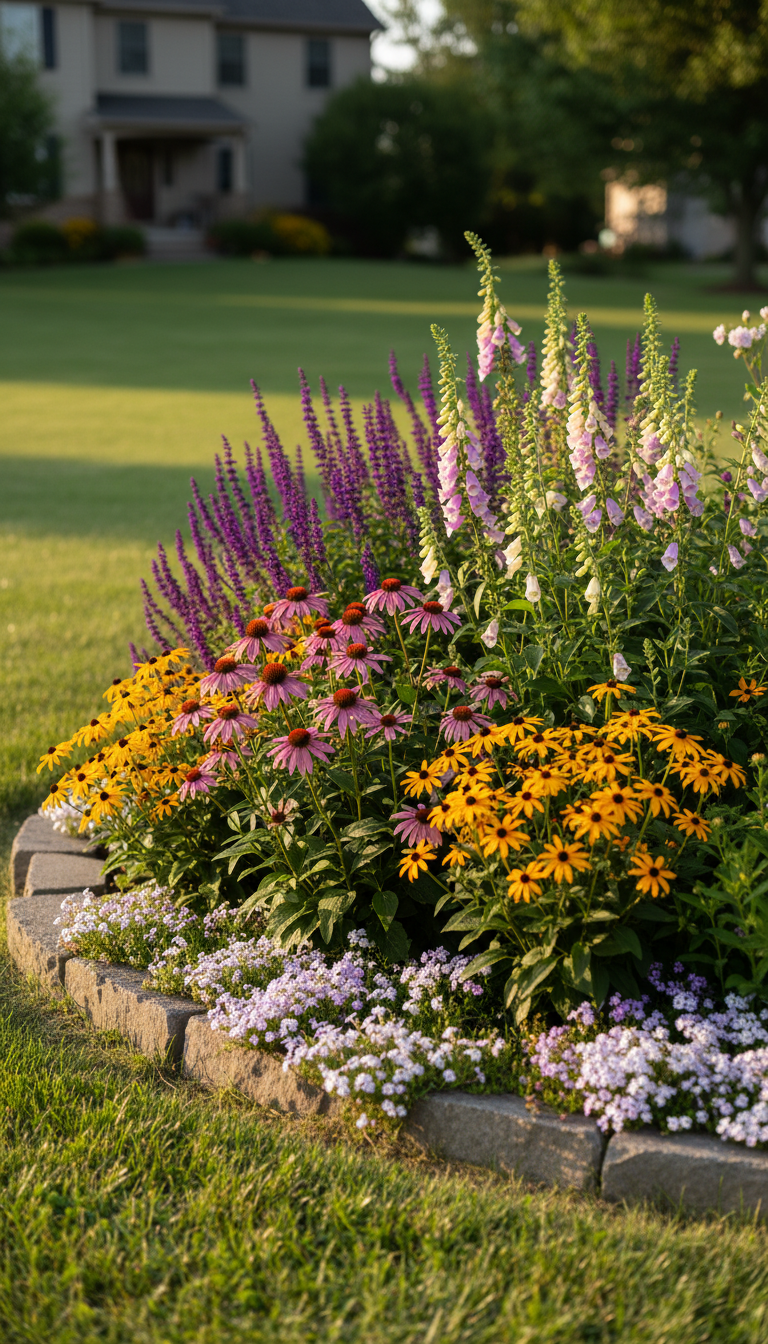 1. Create Depth with Layered Flower Beds