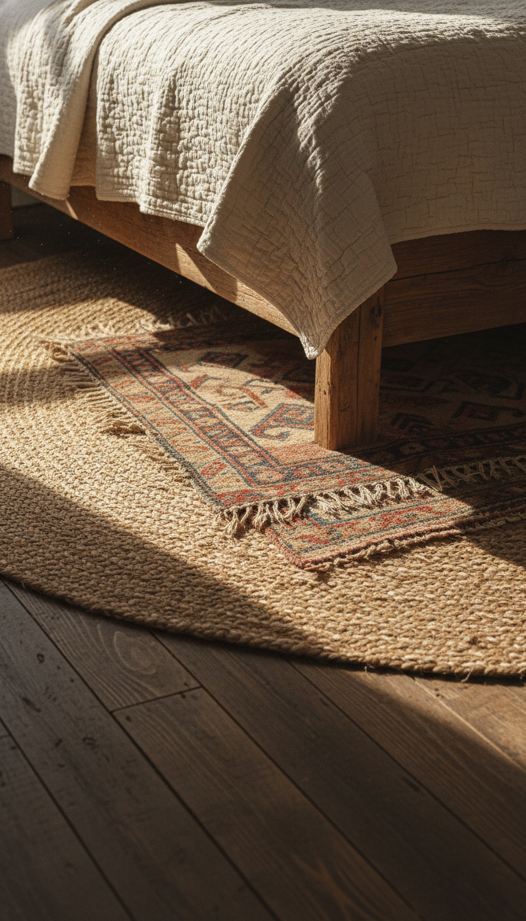 4. Ground the Space with Natural Fiber Rugs