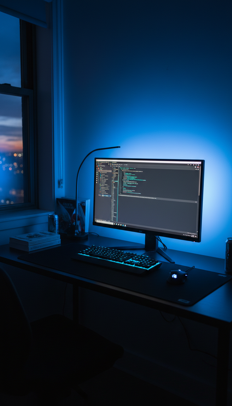 2. Set the Mood with LED Strip Lighting