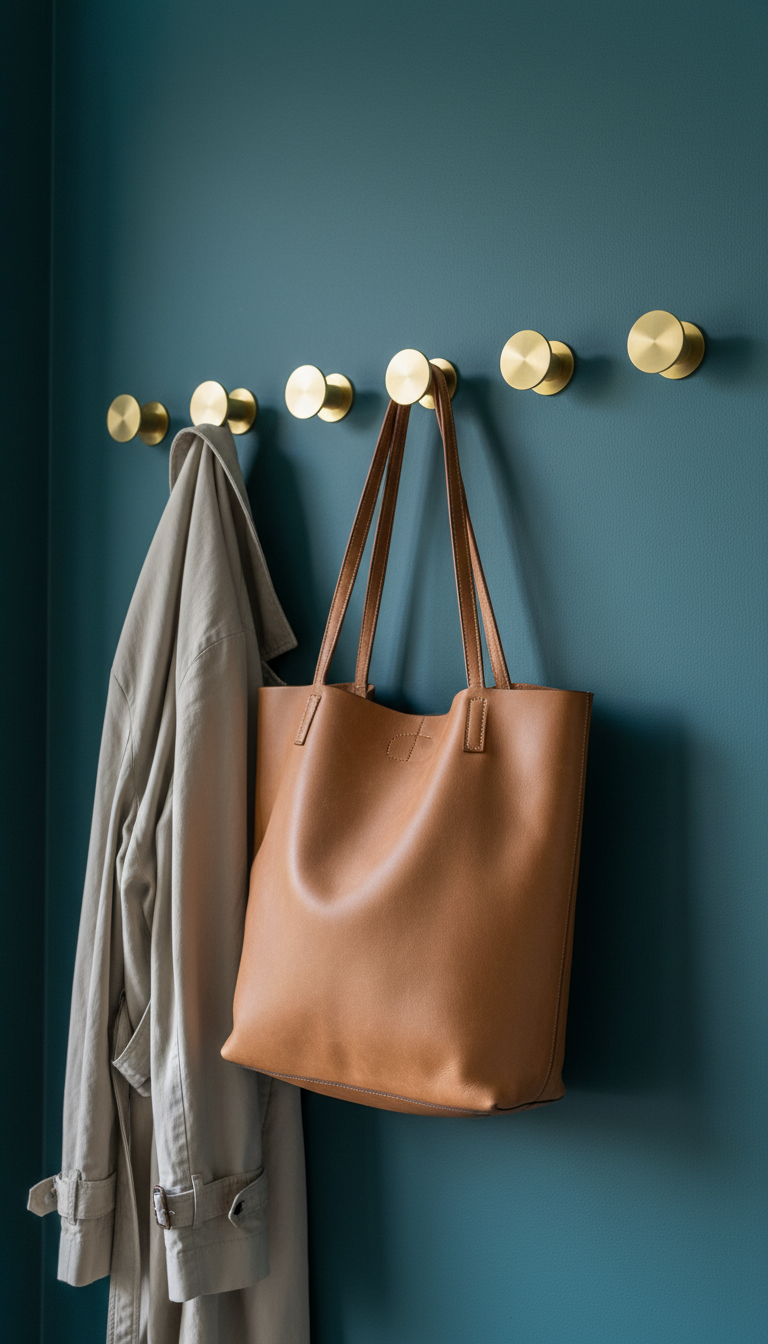 3. Utilize Vertical Space with Chic Wall Hooks