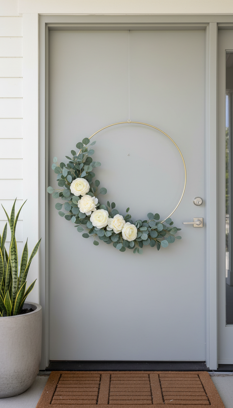 2. Modern Minimalist Hoop Wreath