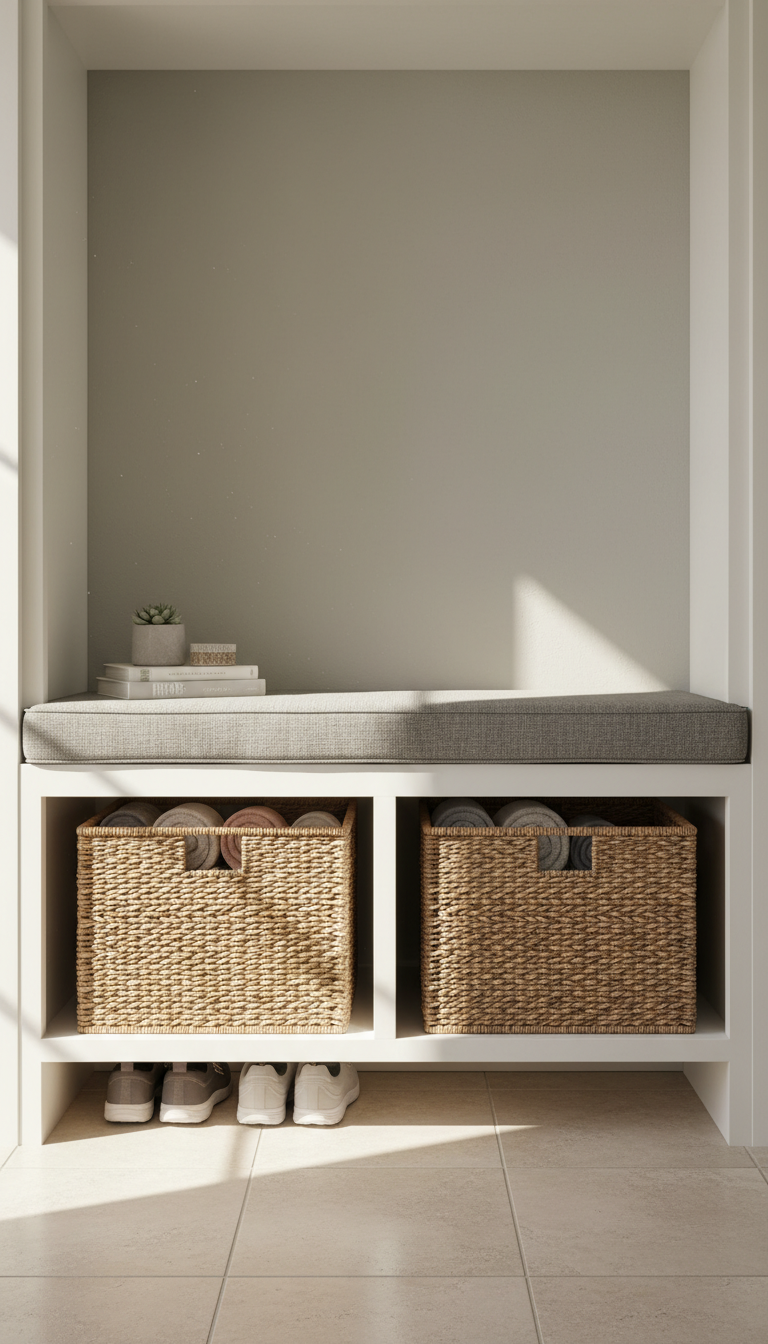 3. Add a Chic Bench with Hidden Storage