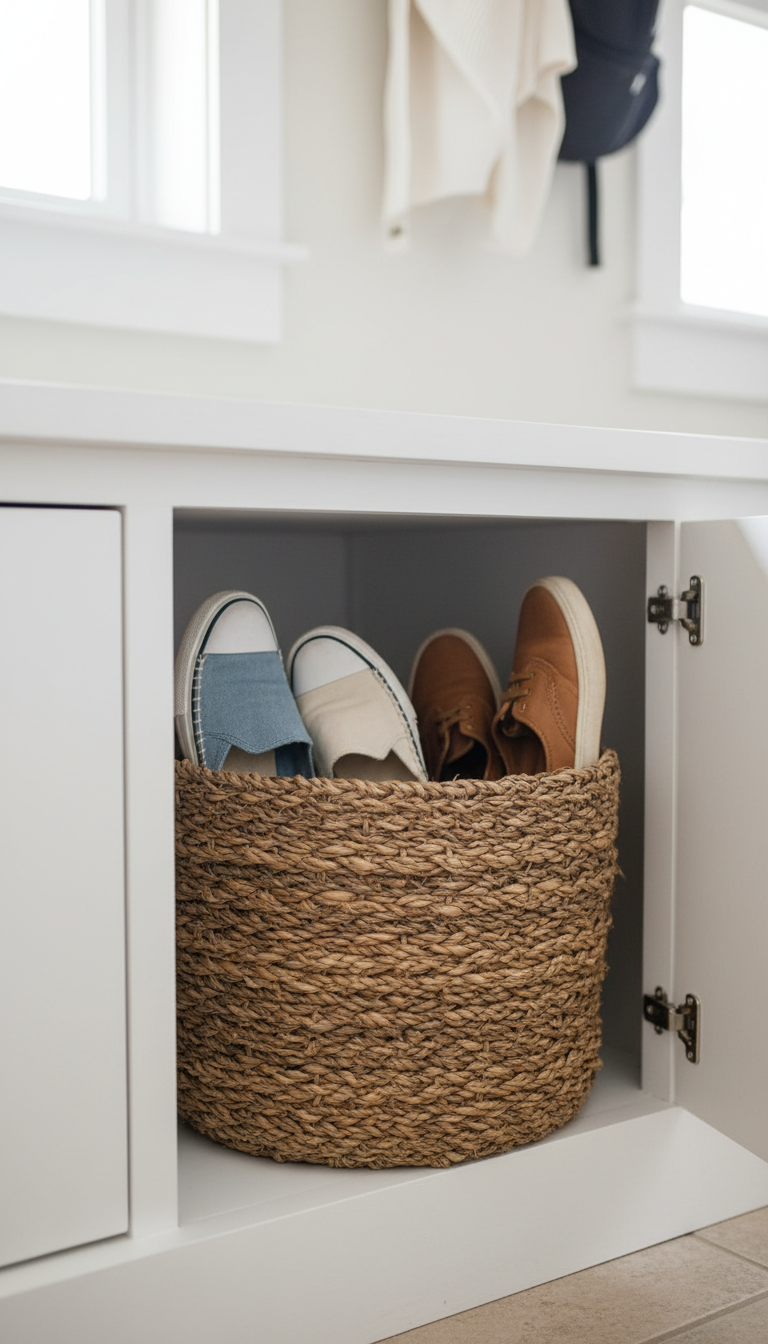8. Utilize Smart Storage with Woven Baskets