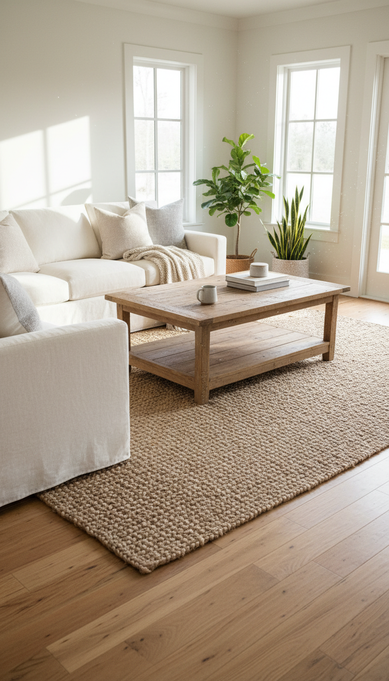 10. Ground Your Space with a Natural Fiber Rug