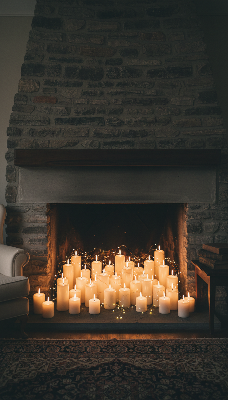 12. The Non-Working Fireplace Candle Glow