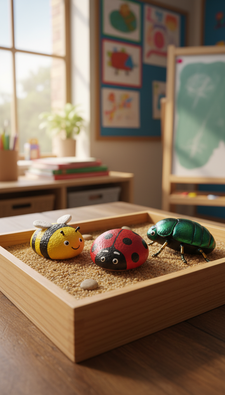 8. Hand-Painted Rock Garden Bugs