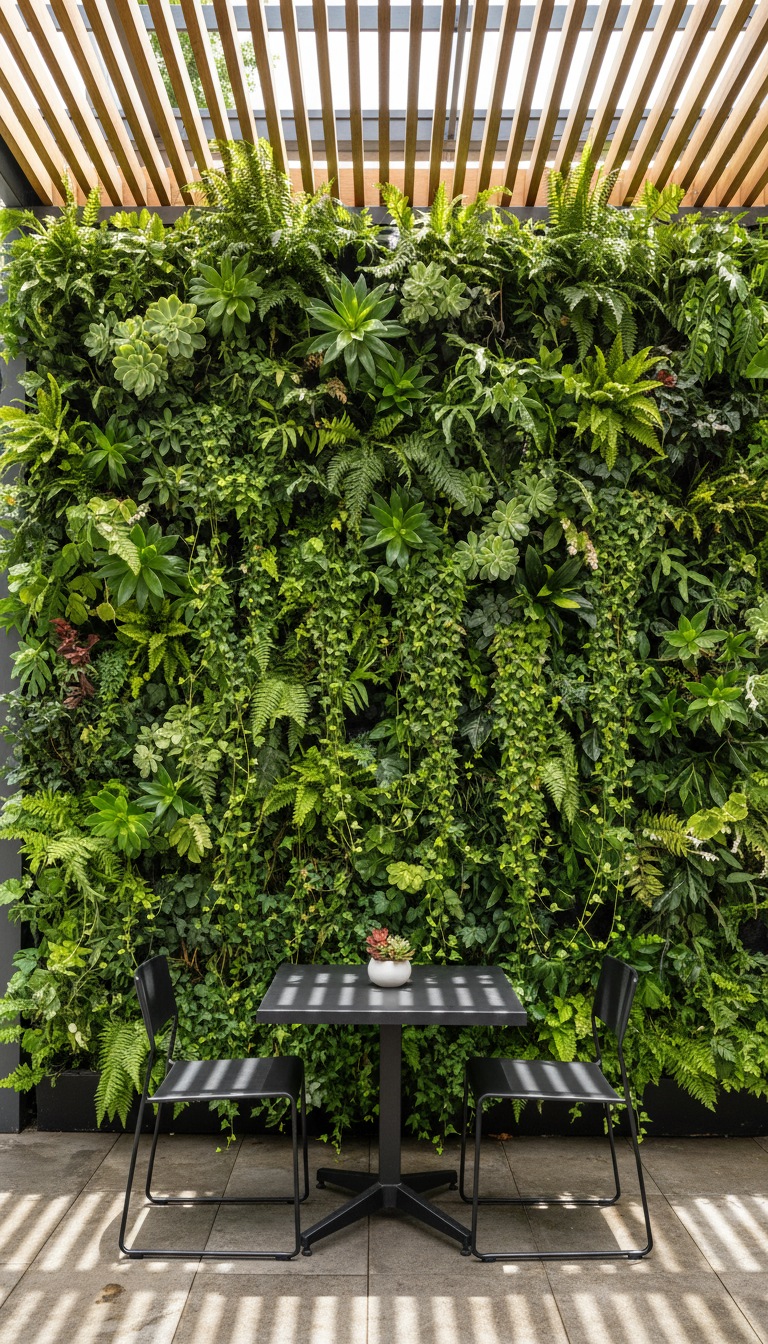2. Go Green with a Lush Vertical Garden Wall