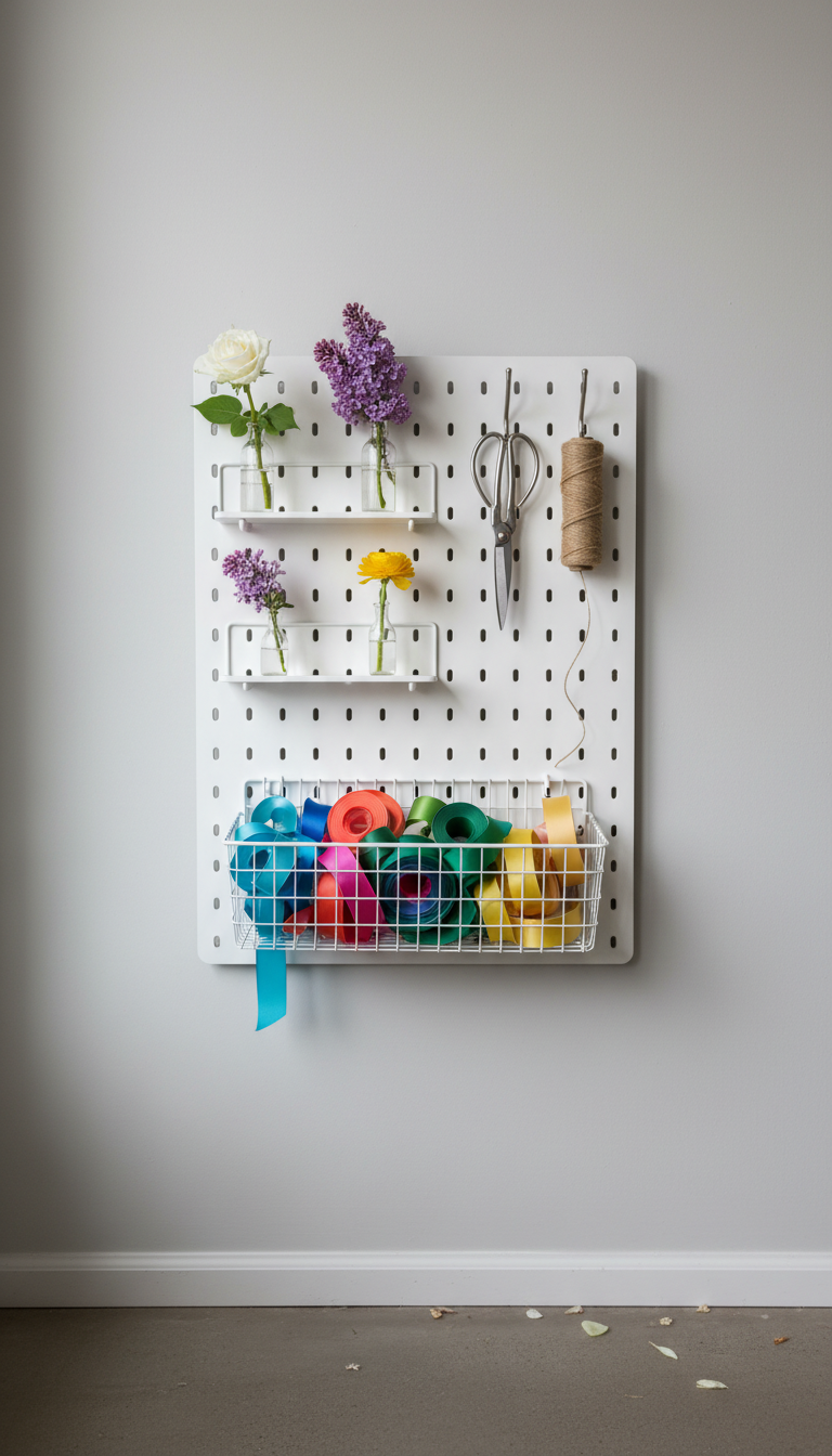 6. The Wall-Mounted Pegboard Organizer